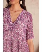 Albina R jurk imp lurex donkerfuchsia