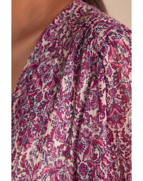 Albina R jurk imp lurex donkerfuchsia