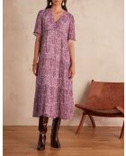 Albina R jurk imp lurex donkerfuchsia