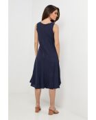 Robe Myrtille 100% Lin marine