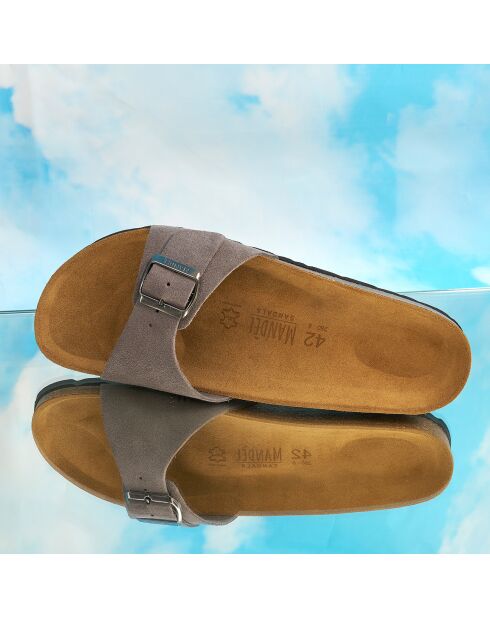 Grijze fluwelen leren muiltjes van Agata