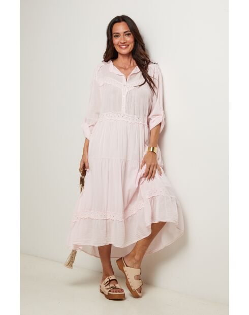 Robe Liora 100% Coton rose