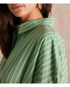 Gigi R gestreepte Engelse groene jurk