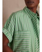 Gigi R gestreepte Engelse groene jurk