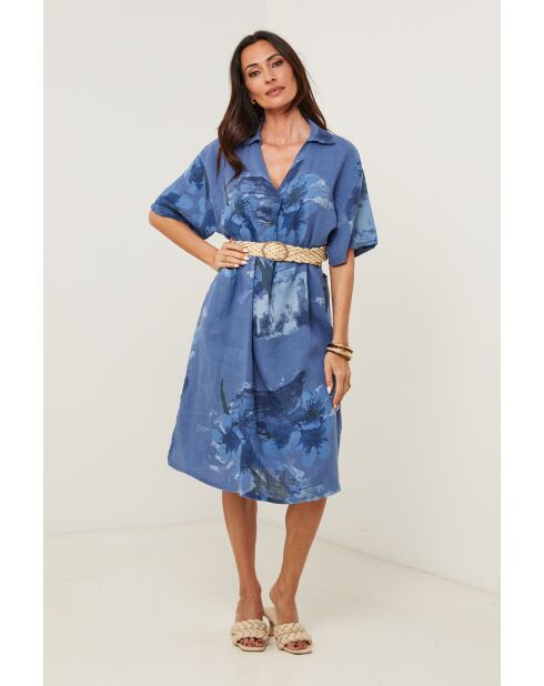 Robe Kalista 100% Lin indigo