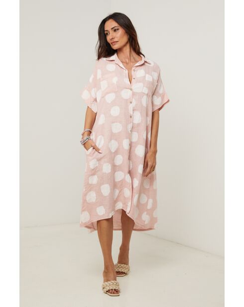 Robe Yara 100% Lin rose