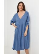 Robe Léana 100% Lin indigo