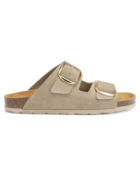 Mules en cuir Alberto taupe
