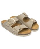 Mules en cuir Alberto taupe