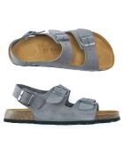 Graue Ledersandalen Carlos aus Samt