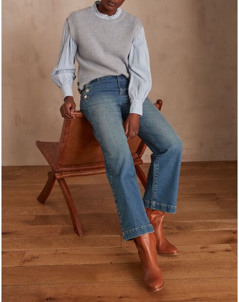 Dunkelindigofarbene Moss Jeanshose