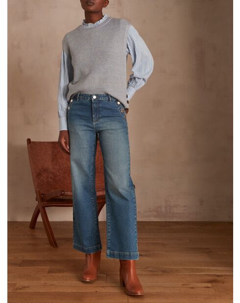 Dunkelindigofarbene Moss Jeanshose