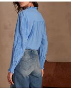 Malia Bl Bluse mit Lavendelstickerei