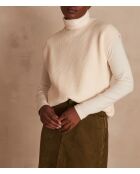 Maglione lilla crema