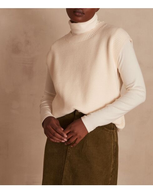 Maglione lilla crema