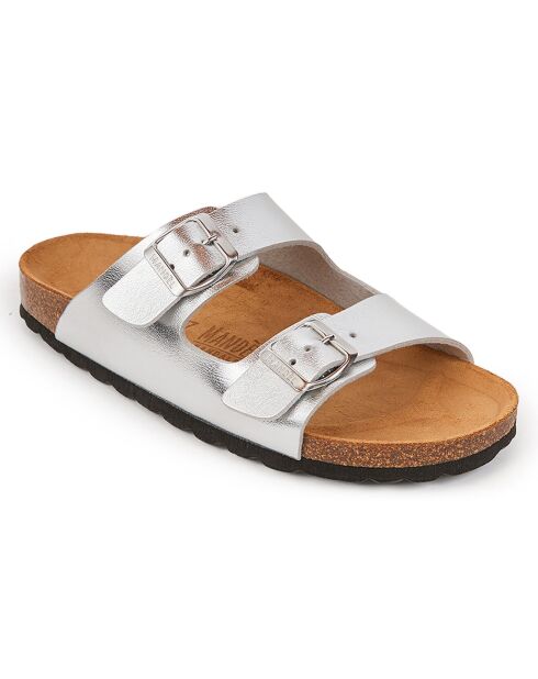 Silberne Pantoletten Alberto