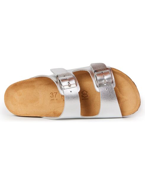 Silberne Pantoletten Alberto