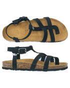 Sandales en velours de cuir Nina noires