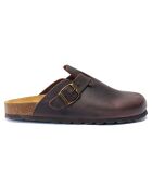 Sabots en cuir Noé marron foncé