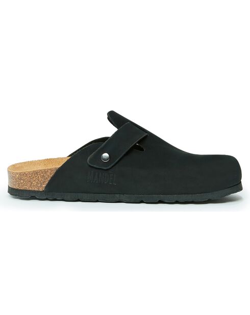 Noé schwarze Veloursleder-Clogs