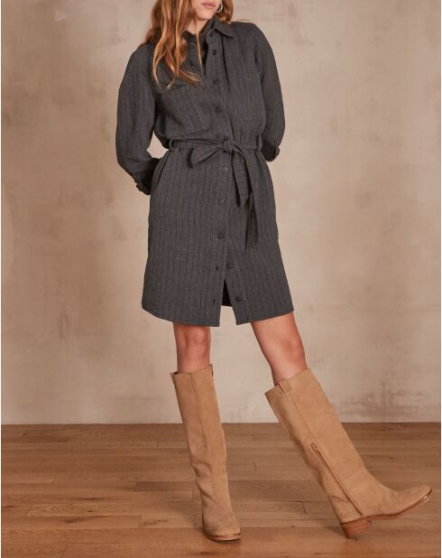 Monday R gestreepte lichte porseleinen jurk