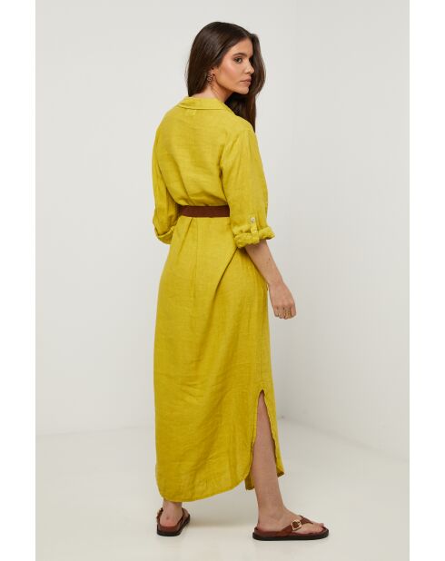 Robe Sélène 100% Lin safran