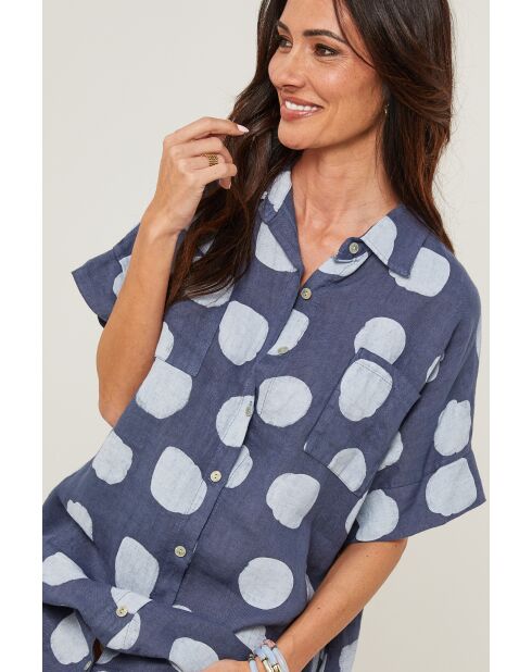 Robe Yara 100% Lin marine