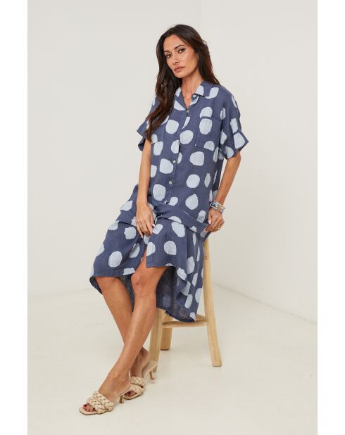 Robe Yara 100% Lin marine