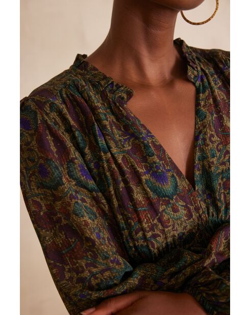 Lorette R Imp donkerbruine jurk