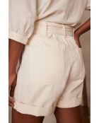 Maurice Sh korte broek met crèmekleurige overgeverfde kleur