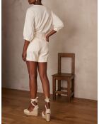 Maurice Sh korte broek met crèmekleurige overgeverfde kleur