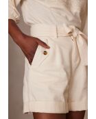 Maurice Sh korte broek met crèmekleurige overgeverfde kleur