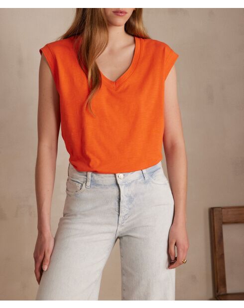 Delya orangefarbenes T-Shirt