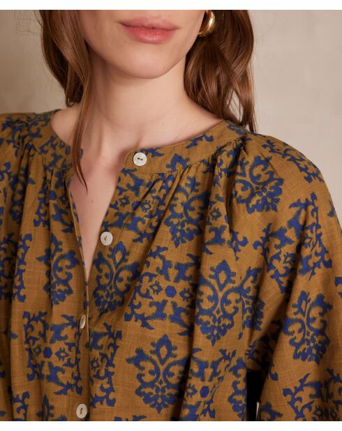 Luna R Imp olijfkleurige jurk