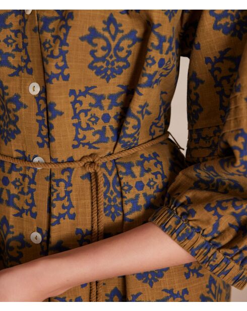 Luna R Imp olijfkleurige jurk