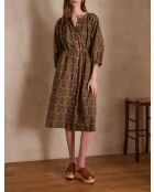 Luna R Imp olijfkleurige jurk