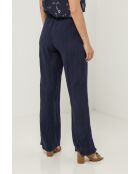 Marineblauwe broek van 100% linnen Zélie