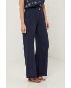 Marineblauwe broek van 100% linnen Zélie