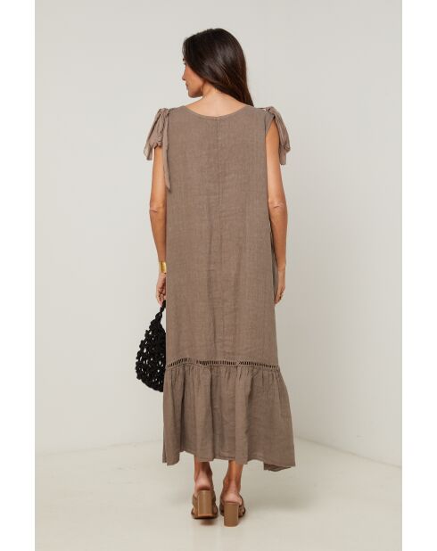Robe Sohana 100% Lin taupe