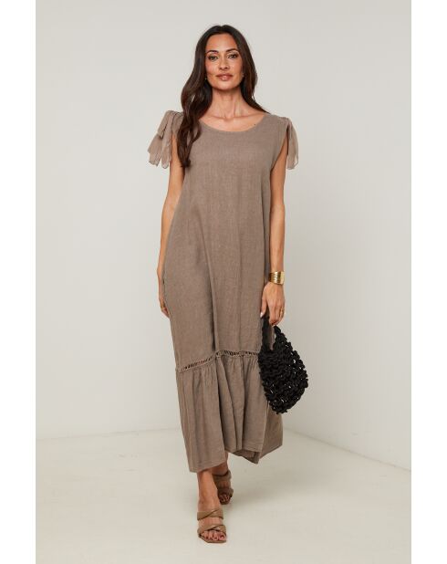 Robe Sohana 100% Lin taupe