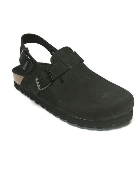 Zoccoli Oscar in pelle nera