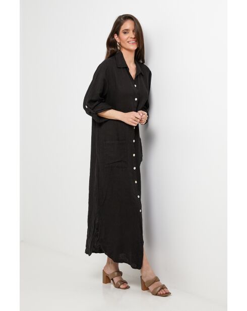 Robe Sélène 100% Lin noire