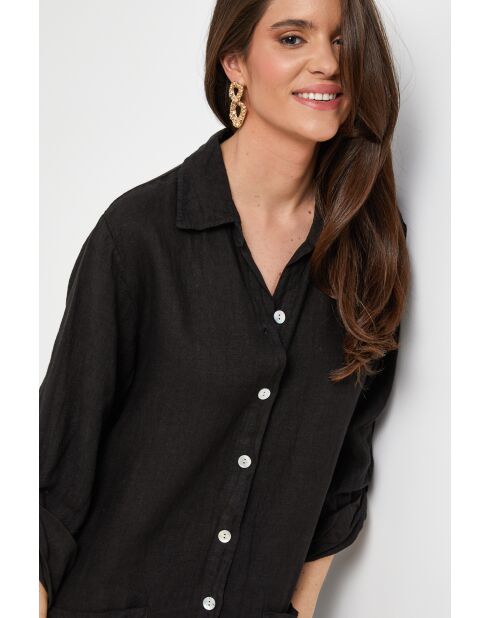 Robe Sélène 100% Lin noire