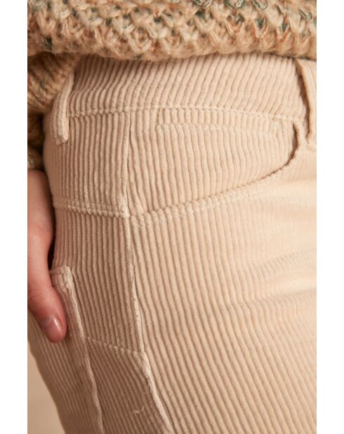 Cremefarbene Hose Fidji Velvet