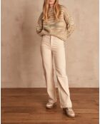 Cremefarbene Hose Fidji Velvet