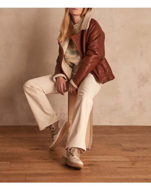 Cremefarbene Hose Fidji Velvet