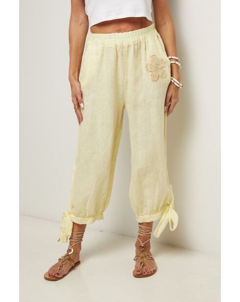 Pantalon Ilona 100% Lin jaune
