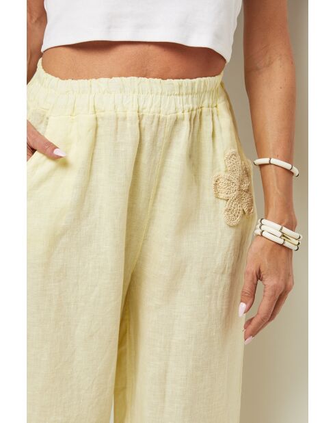 Pantalon Ilona 100% Lin jaune