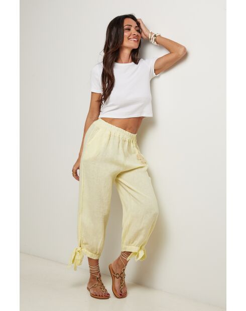 Pantalon Ilona 100% Lin jaune