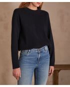 Einfarbiger marineblauer Pullover Clinton